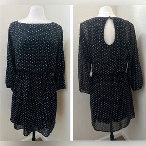 Express Black & White  Mini Fit and Flare Dress Size M